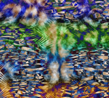 Renkli moda desenleri. Tekstil deseni. Tekstil deseni. Fraktal renkli desen. Yazdırma deseni..