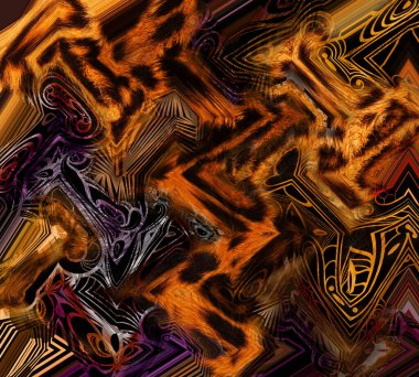 Renkli moda desenleri. Tekstil deseni. Tekstil deseni. Fraktal renkli desen. Yazdırma deseni..