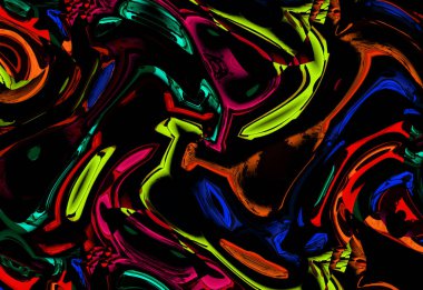 Renkli moda desenleri. Tekstil deseni. Tekstil deseni. Fraktal renkli desen. Yazdırma deseni..