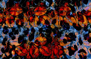 Dijital efektler. Kumaş deseni. Canlı soyut arkaplan. Renkli desen. Geometrik desen. Şölen dekorasyonu. Kumaş izleri, desenler, tekstil izleri, kıyafet desenleri, renkli çizgiler.