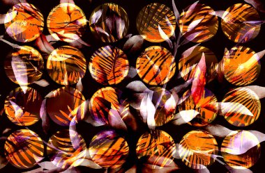 Dijital efektler. Kumaş deseni. Canlı soyut arkaplan. Renkli desen. Geometrik desen. Şölen dekorasyonu. Kumaş izleri, desenler, tekstil izleri, kıyafet desenleri, renkli çizgiler.