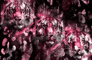 Dijital efektler. Kumaş deseni. Canlı soyut arkaplan. Renkli desen. Geometrik desen. Şölen dekorasyonu. Kumaş izleri, desenler, tekstil izleri, kıyafet desenleri, renkli çizgiler.