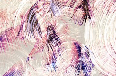 Dijital efektler. Kumaş deseni. Canlı soyut arkaplan. Renkli desen. Geometrik desen. Şölen dekorasyonu. Kumaş izleri, desenler, tekstil izleri, kıyafet desenleri, renkli çizgiler.