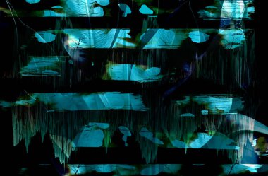 Dijital efektler. Kumaş deseni. Canlı soyut arkaplan. Renkli desen. Geometrik desen. Şölen dekorasyonu. Kumaş izleri, desenler, tekstil izleri, kıyafet desenleri, renkli çizgiler.