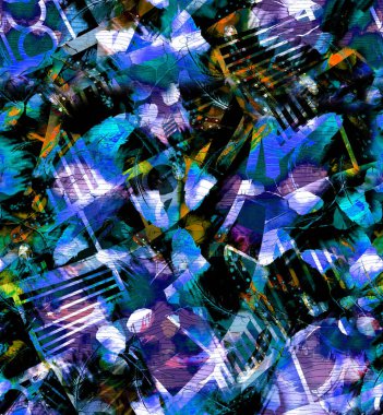 Dijital efektler. Kumaş deseni. Canlı soyut arkaplan. Renkli desen. Geometrik desen. Şölen dekorasyonu. Kumaş izleri, desenler, tekstil izleri, kıyafet desenleri, renkli çizgiler.