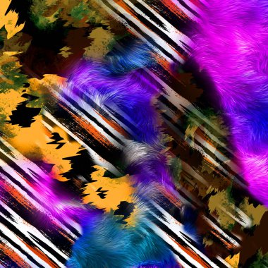 Renkli yaz moda desenleri. Tekstil desenleri. Fraktal renkli desenler. Parmak izi desenleri. Yeni sezon kumaş baskısı..