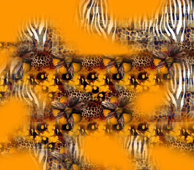 Renkli yaz moda desenleri. Tekstil desenleri. Fraktal renkli desenler. Parmak izi desenleri. Yeni sezon kumaş baskısı..