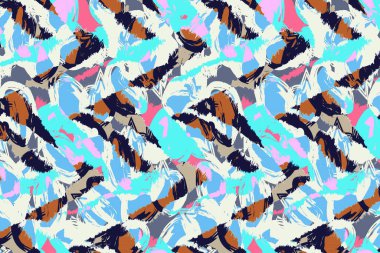 Geometri tekerrür deseni, doku arka planı, renkli desen çalışması ve tekstil deseni. Moda baskısı. Moda ve şık bir arka plan. Renkli dalgalı parlak yüzey dokusu.