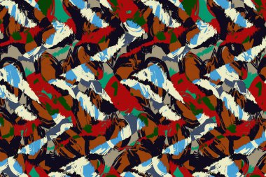 Geometri tekerrür deseni, doku arka planı, renkli desen çalışması ve tekstil deseni. Moda baskısı. Moda ve şık bir arka plan. Renkli dalgalı parlak yüzey dokusu.