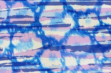 Doku arka planına sahip geometri tekrarları, kusursuz renkli desenler ve tekstil desenleri. Moda baskısı. Moda ve şık bir arka plan. Renkli dalgalı parlak yüzey dokusu.