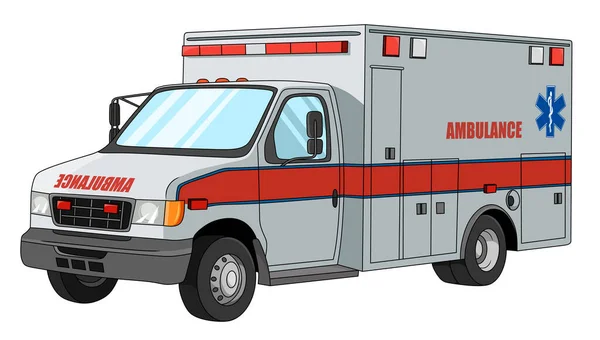Vektor Illustration Des Krankenwagen Cartoons — Stockvektor