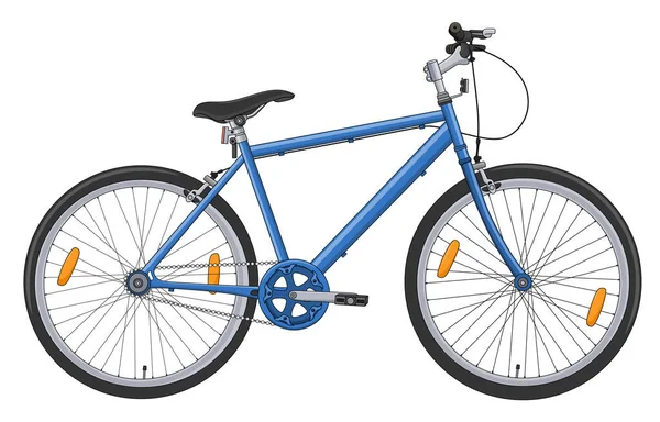 Ilustração Vetorial Desenhos Animados Bicicleta Azul —  Vetores de Stock