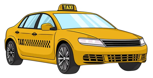 stock vector Vector illustration of yellow Taxi car