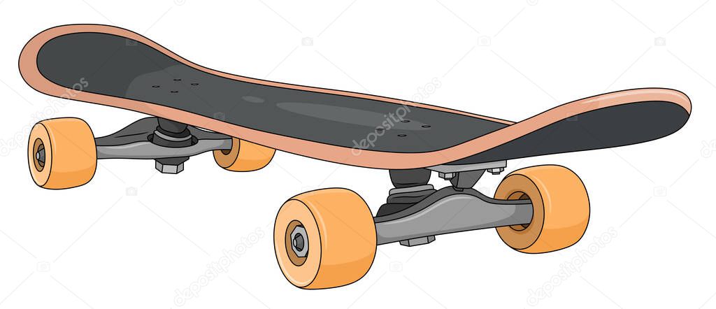 Vector illustration of grey skateboard cartoon