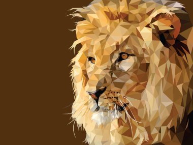 Aslan düşük poli vektör sanatı