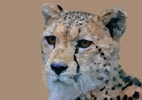 Cheetah Geometrical Low Poly Vector Art — Stock Vector