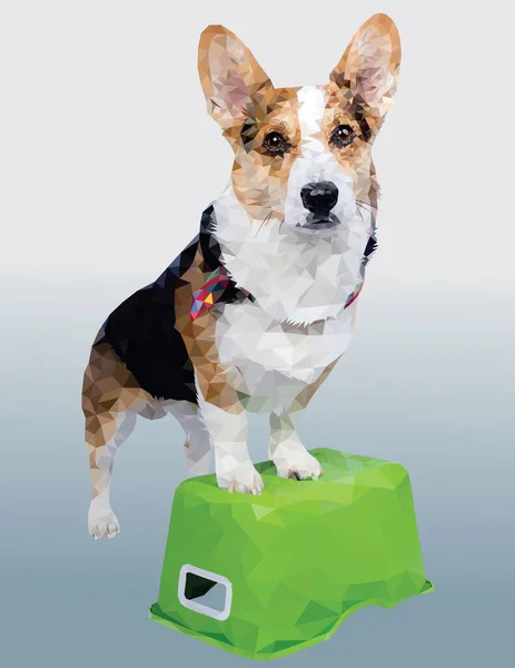 Hondengeometrisch Lage Poly Vector Art — Stockvector