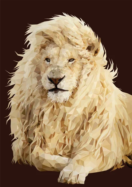 Leão Baixo Poli Arte Vetorial — Vetor de Stock