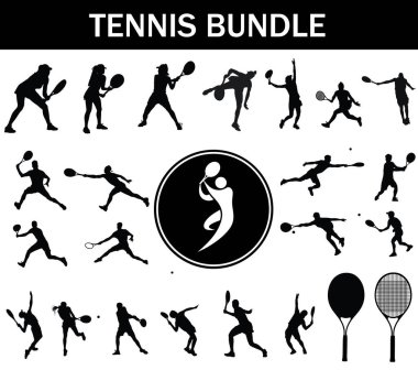 Tenis Silueti Çubuğu (124; Logo ve Tenis Malzemeleri ile Tenis Oyuncuları Koleksiyonu)