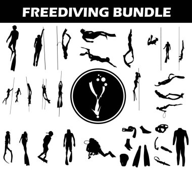 Frediving Silhouette Bundle (Serbest Dalış Çubuğu: 124; Frediving Players Collection with Logo and Frediving Equ