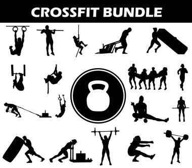 CrossFit Siluet Çubuğu - 124; Logolu CrossFit Oyuncuları Koleksiyonu ve CrossFit Ekipmanları
