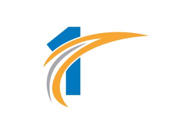 Baş harf 1 Alfabe Logosu Tasarımı Vektör biçiminde. İş ve Şirket Kimliği Logosu