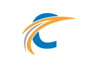 C harfinin baş harfi Alfabe logosu vektör biçiminde tasarlandı. İş ve Şirket Kimliği Logosu