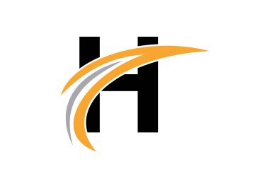 H harfinin baş harfi Alfabe logosu vektör biçiminde tasarlandı. İş ve Şirket Kimliği Logosu