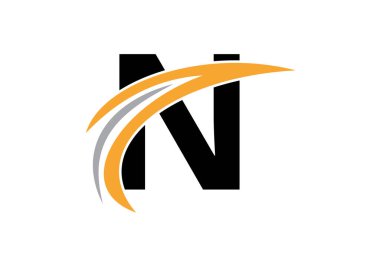 Baş harf N Harfi Alfabe Logosu Tasarımı Vektör biçiminde. İş ve Şirket Kimliği Logosu