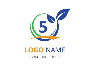 Harf 5 Tarım Logosu. Tarım Çiftliği Logosu Pastane, Ekmek, Kek, Ev Endüstrisi İş Kimliği Alfabesine dayanıyor. Tarım ve tarım logosu tasarımı