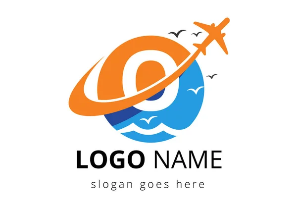 Seyahat logosu tasarımlı ilk harf O. Air, Airlines, Airplane ve seyahat logosu tasarım şablonu.