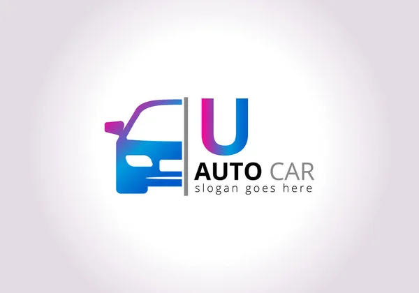 U Harfi Logo Tasarım Şablonu İlham, Vektör İllüstrasyonu, Araç Logosu, Otomotiv Logosu