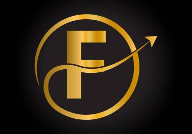 F harfi konseptli finans logosu. Yaratıcı soyut Pazarlama ve Finansal İş Logosu Tasarımı.