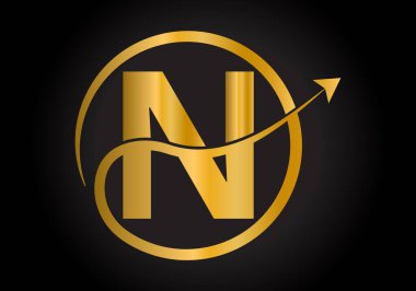 N harfi konseptli finans logosu. Yaratıcı soyut Pazarlama ve Finansal İş Logosu Tasarımı.