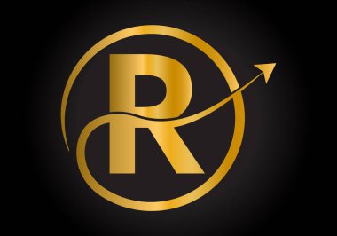 R harfi konseptli finans logosu. Yaratıcı soyut Pazarlama ve Finansal İş Logosu Tasarımı.
