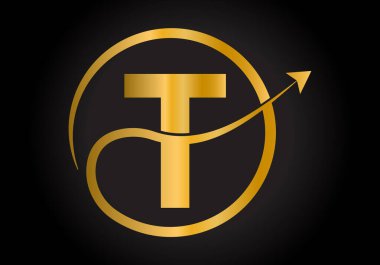 T harfi konseptli finans logosu. Yaratıcı soyut Pazarlama ve Finansal İş Logosu Tasarımı.