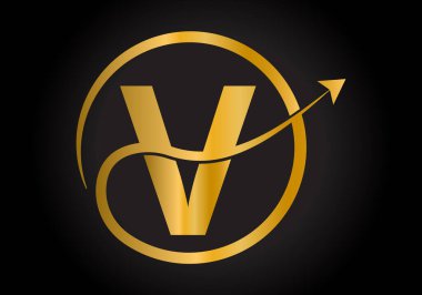 V harfli finans logosu. Yaratıcı soyut Pazarlama ve Finansal İş Logosu Tasarımı.