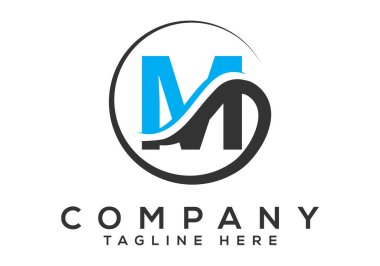 İlk Monogram M Logo Tasarım Vektör Şablonu. Modern harf logosu tasarımı