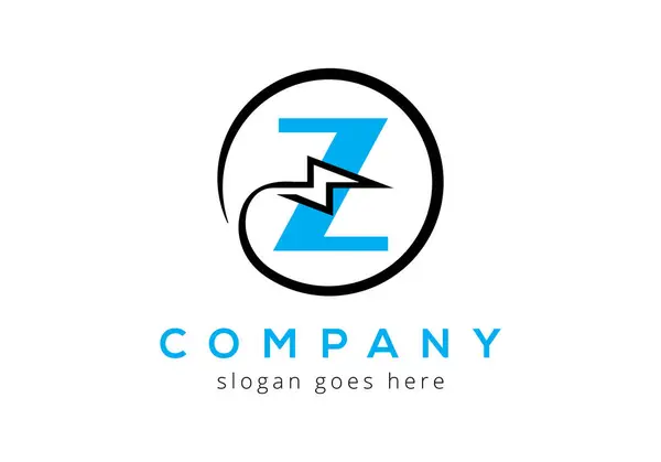 Z harfi şimşek şimşeği Logo Tasarım Vektör Şablonu.