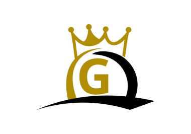 G harfi King Crown Logo Tasarım Vektör Şablonu.