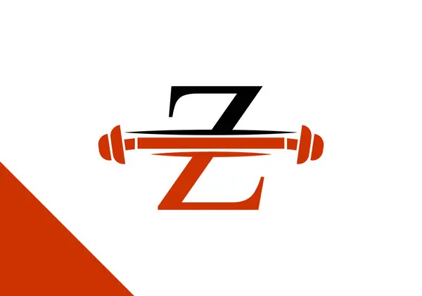 Halterli Z harfi logosu. Spor salonu ve spor salonu için fitness vektör logosu tasarımı