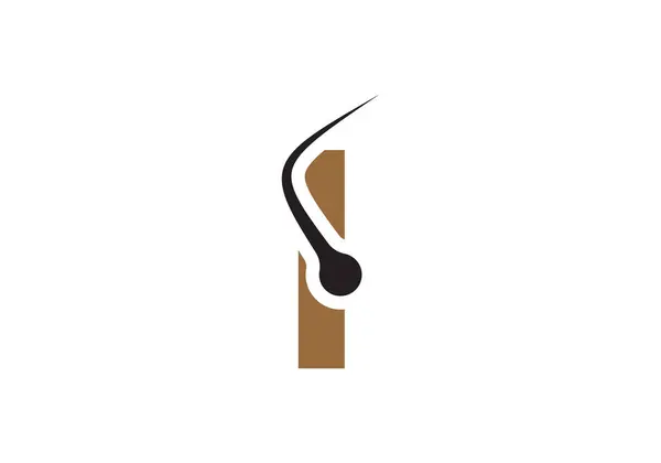 Harf I Saç Tedavi Logosu Tasarım Vektör Şablonu. Dermatoloji Logosu Tasarımı, Saç Bakımı