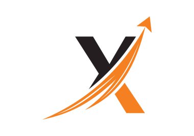 X harfi konseptli finans logosu. Finansal ya da başarı logosu. Muhasebe işi ve şirket kimliği logosu