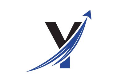 Y harfi konseptli finans logosu. Finansal ya da başarı logosu. Muhasebe işi ve şirket kimliği logosu