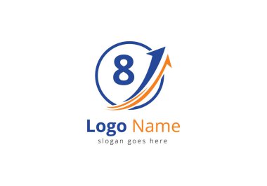 8 harfli finans logosu. Finansal ya da başarı logosu. Muhasebe işi ve şirket kimliği logosu