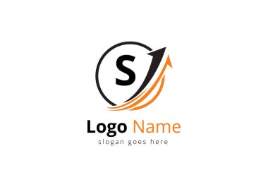 S harfi konseptli finans logosu. Finansal ya da başarı logosu. Muhasebe işi ve şirket kimliği logosu