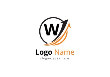 W harfi konseptli finans logosu. Finansal ya da başarı logosu. Muhasebe işi ve şirket kimliği logosu