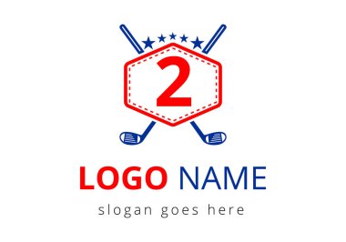 2. harf vektör şablonundaki hokey logosu. Buz Hokeyi Rozeti Logo Şablonu