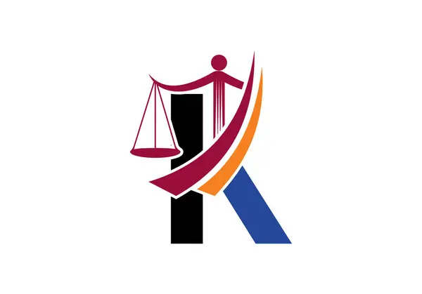 K harfinin baş harfleri ve işaret sembolü. Avukat ve Adalet, Hukuk, Hukuk, Hukuk Bürosu, Ölçek, Logo Şablonu