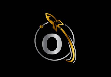 Roket Logosu O Vektör Şablonu Tasarımı. Roket ikonu. Yazı tipi amblemi. İş ve şirket kimliği için modern vektör logosu.